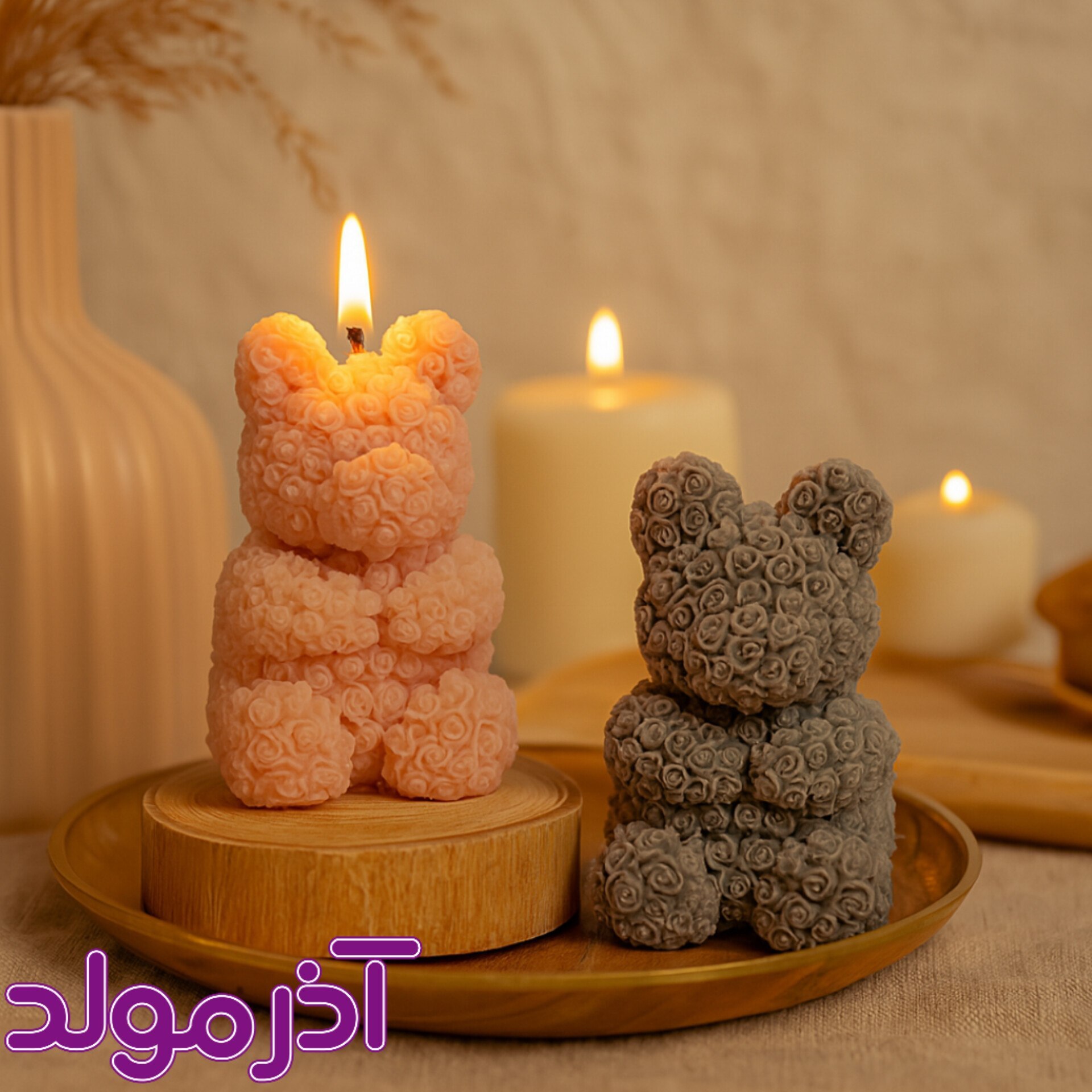  قالب سیلیکونی خرس گل ولنتاینی 