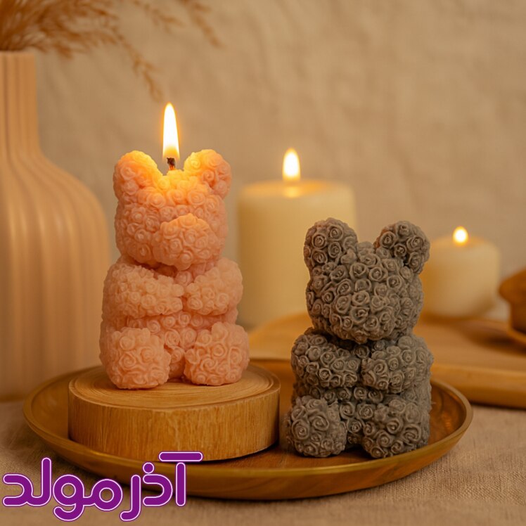 قالب سیلیکونی خرس گل ولنتاینی