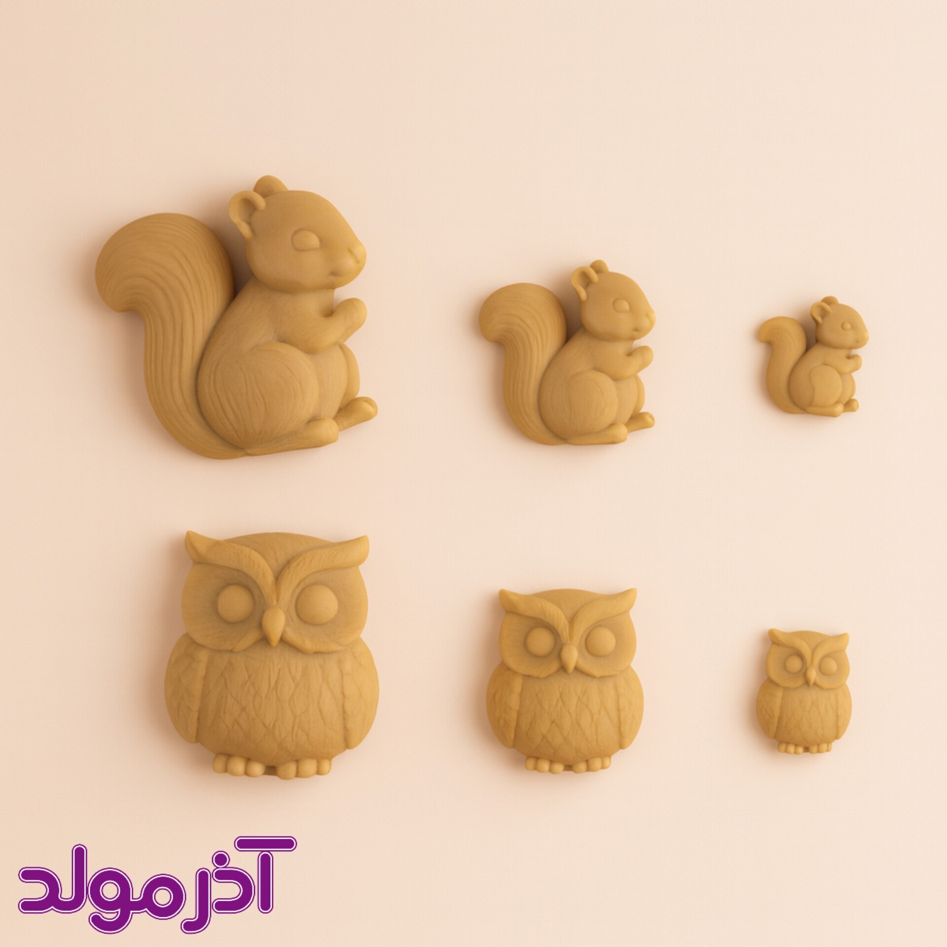  قالب سیلیکونی جغد و سنجاب کوچک 