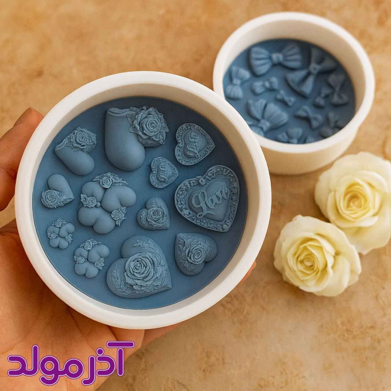 قالب سیلیکونی ست قلب و پاپیون