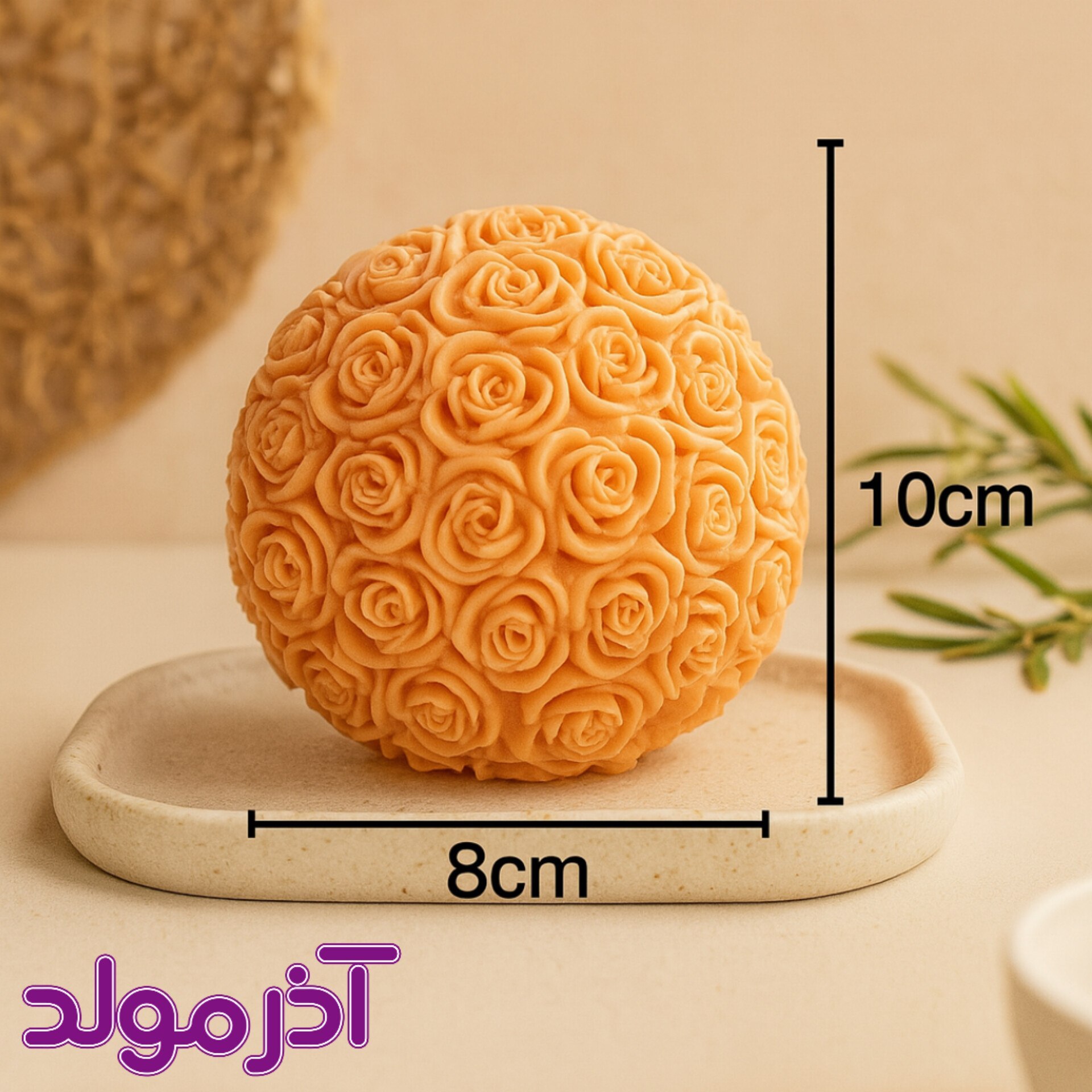 قالب سیلیکونی گوی گل رز