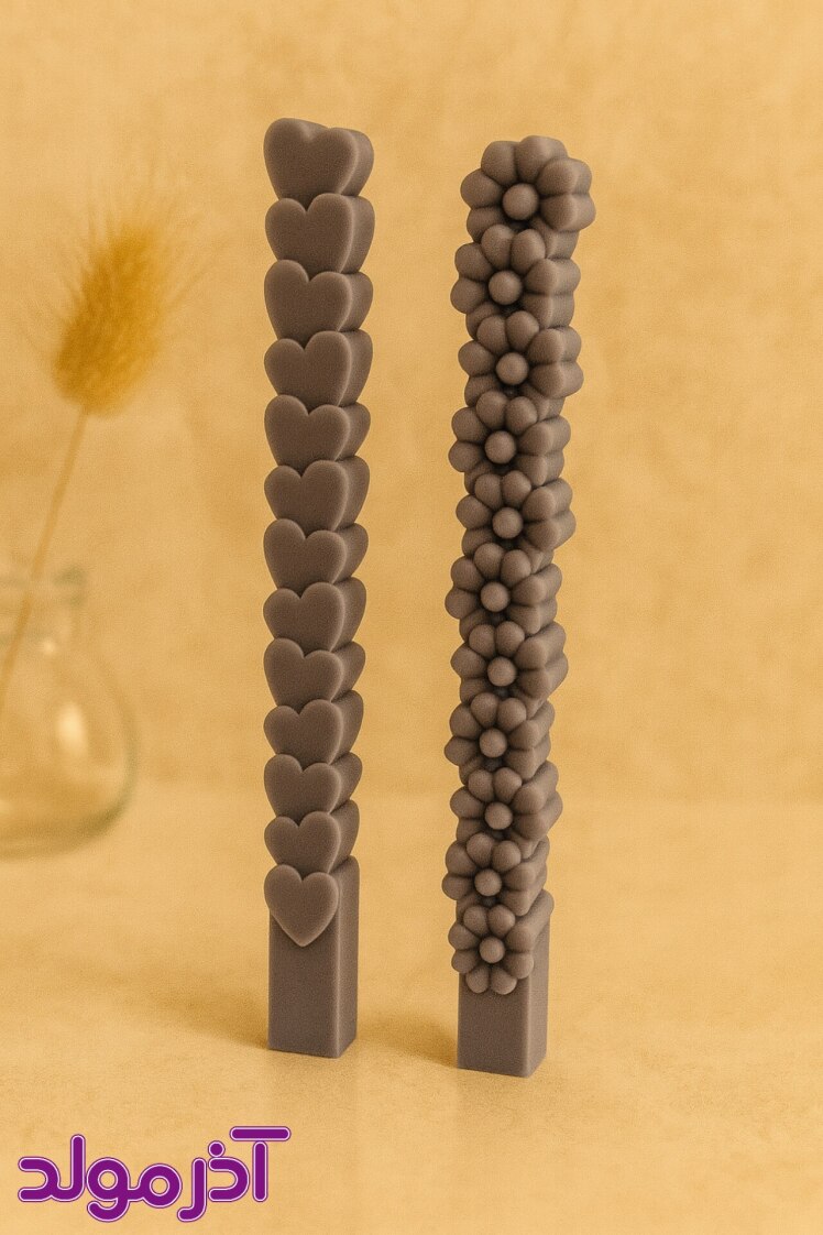 قالب سیلیکونی قلمی گل مارگاریت و قلب