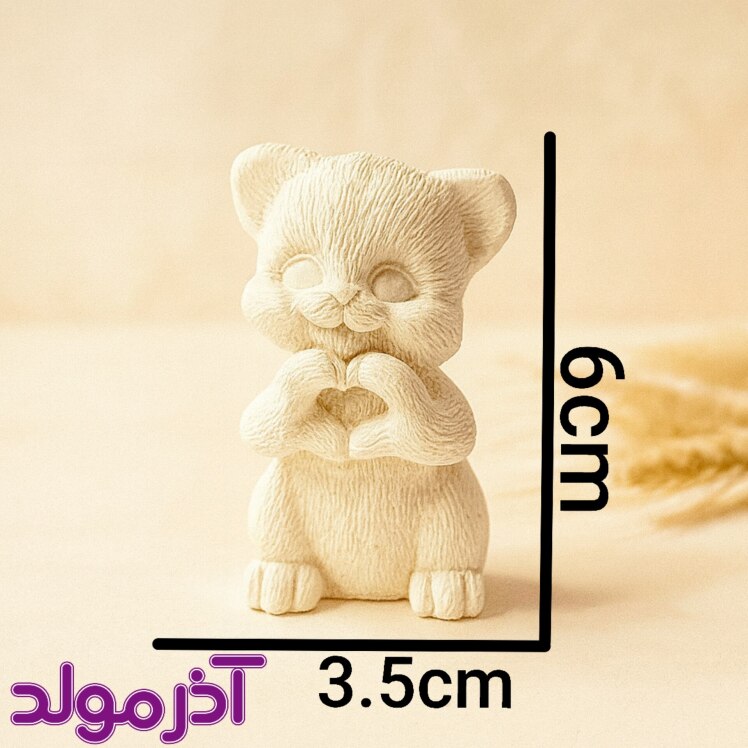 قالب سیلیکونی گربه قلب به دست