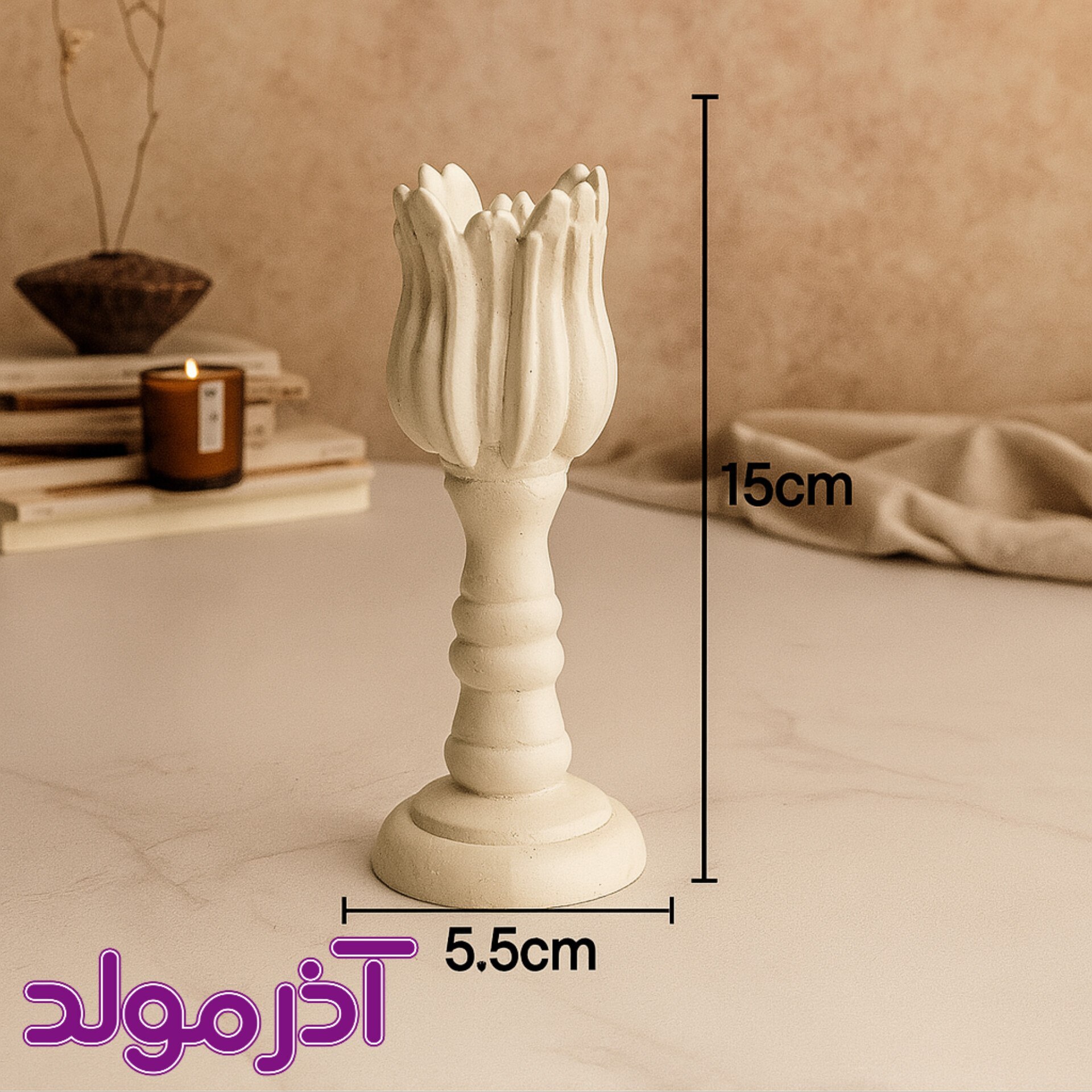  قالب سیلیکونی گل لاله پایه دار 