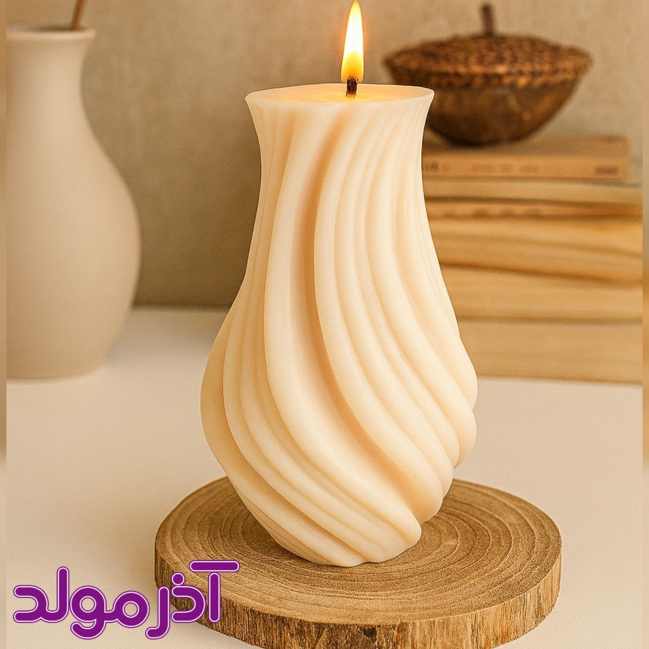  قالب سیلیکونی شمع گلدونی 