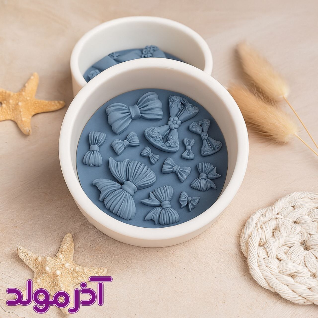 قالب سیلیکونی ست قلب و پاپیون