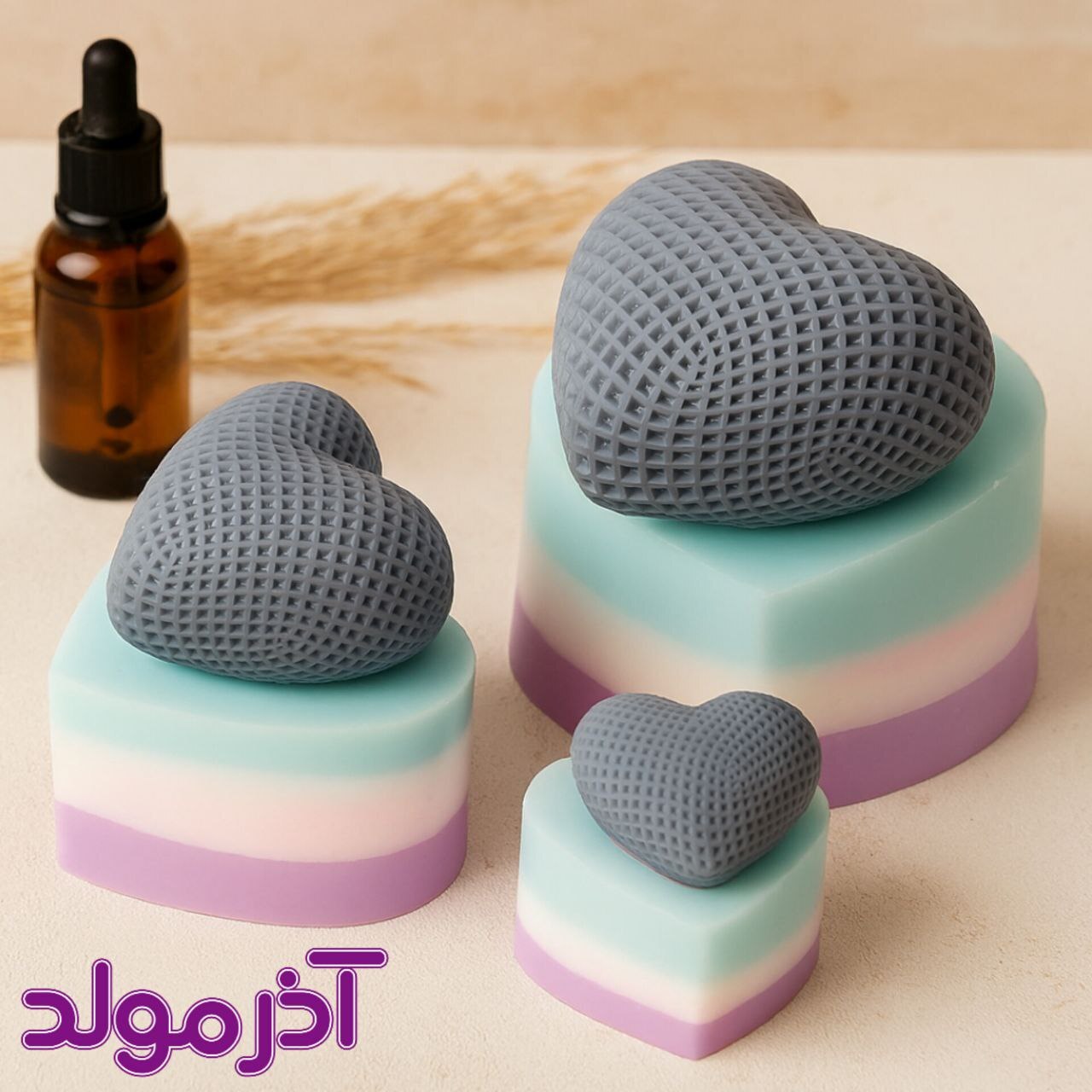  قالب سیلیکونی ست قلب مشبک 