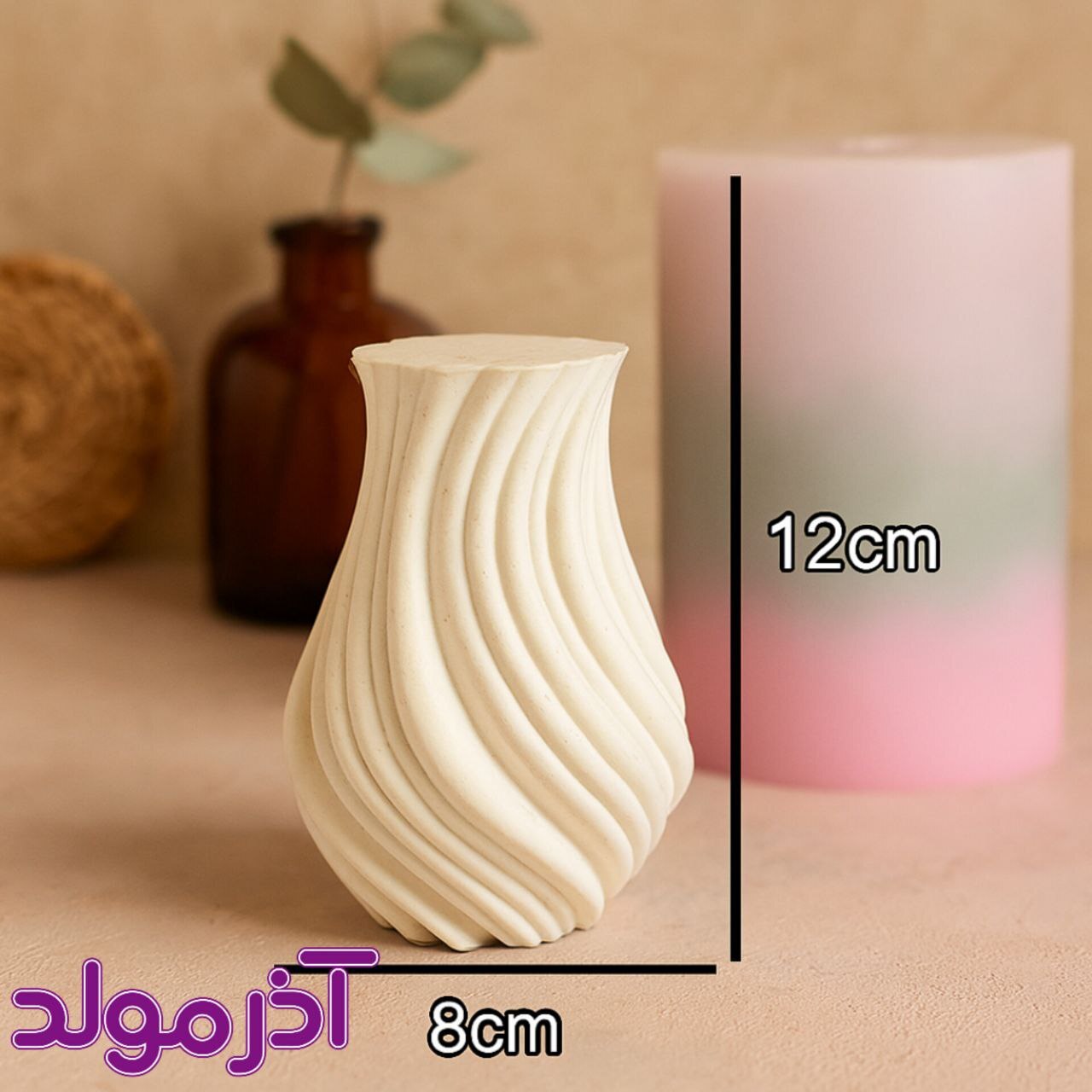  قالب سیلیکونی شمع گلدونی 